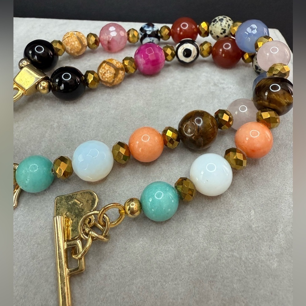Boho crystal necklace with garden quartz pendant - Picture 5 of 10